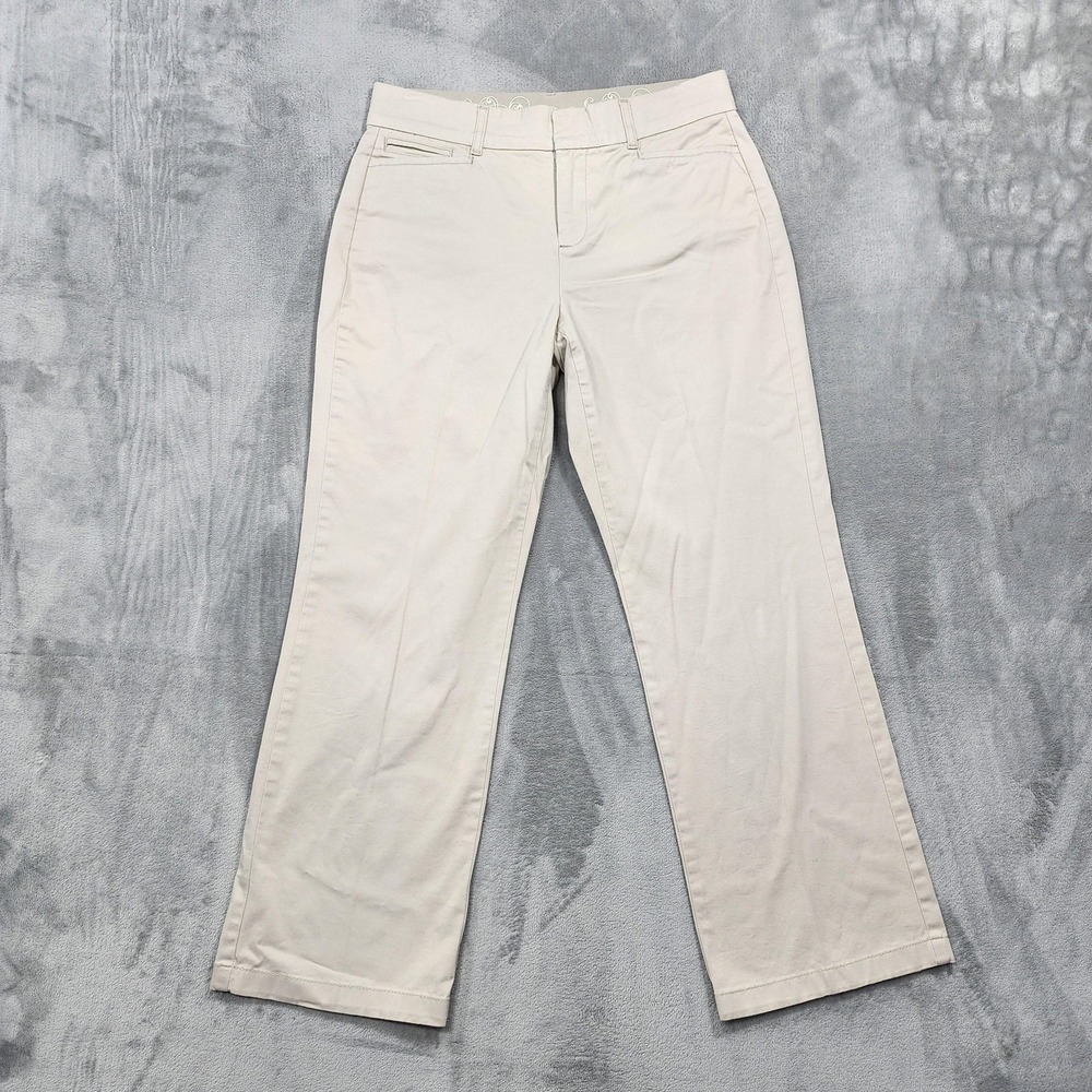 Vintage‎ JM Collection Pants Womens 6P PETITE Beige Straight Leg Stretch Office